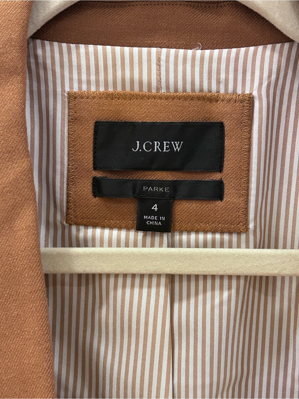 Like New J. Crew Women's Camel Brown Wool Parke Blazer Size 4 - Picture 2 of 6
